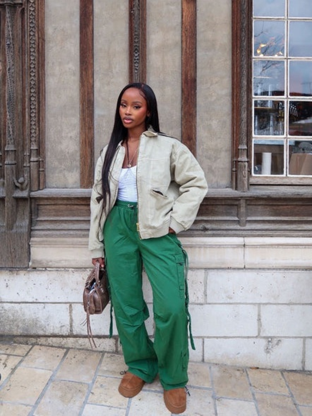 Fashion Nova Don’t Mess Around High Rise Wide Leg Cargo Pants Size Medium